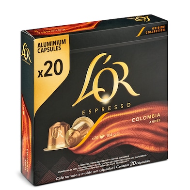 Cápsulas de café Colombia L'Or 20 unidades-0