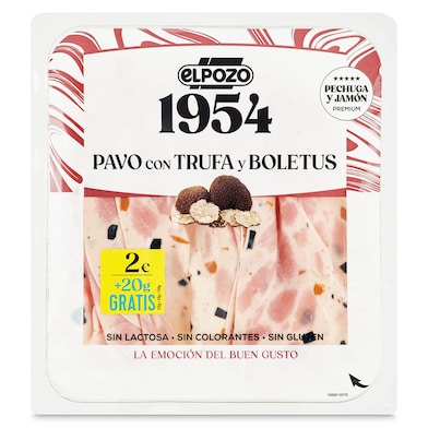 Jamón de pavo con trufa y boletus Elpozo 120 g-0