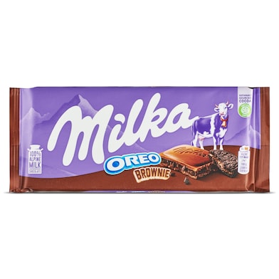 Chocolate con leche relleno de brownie oreo Milka 100 g-0