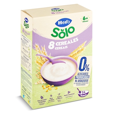 Papilla 8 cereales sin azúcares añadidos Hero Baby 410 g-0