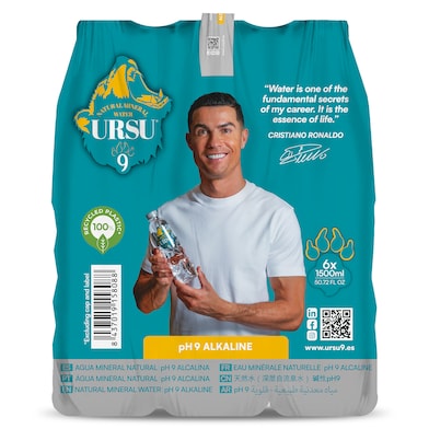 Agua mineral alcalina Ursu9 pack 6 x 1.5 L-0
