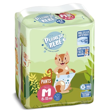 Pañales 8-15 kg talla M Dia Planeta Bebé 22 unidades-0