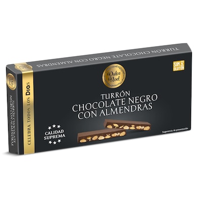 Turrón de chocolate negro con almendras Dia Dulce Noel 175 g-0 Turrón de chocolate negro con almendras Dia Dulce Noel 175 g-0