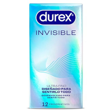Preservativos invisible sensitivo Durex 12 unidades-0
