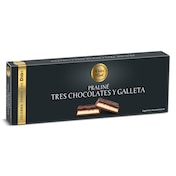 Turrón de praliné tres chocolates Dia Dulce Noel 150 g