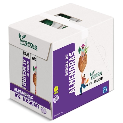 Bebida de almendras 0% azúcares Dia Vegedia pack 6 x 1 L-0