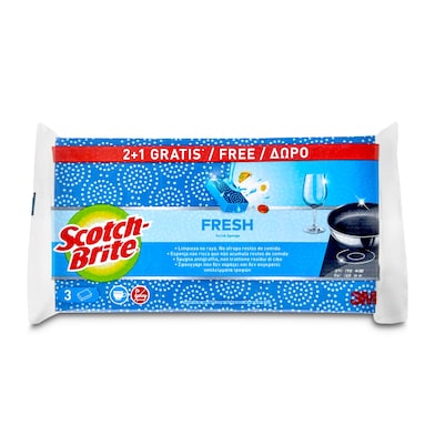 Estropajo no raya fresh Scotch brite 3 unidades-0