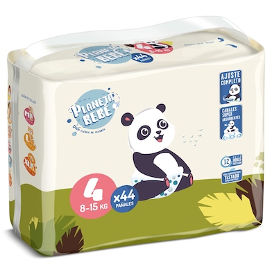 Pañales 8-15 kg talla 4 Dia Planeta Bebé 44 unidades-0