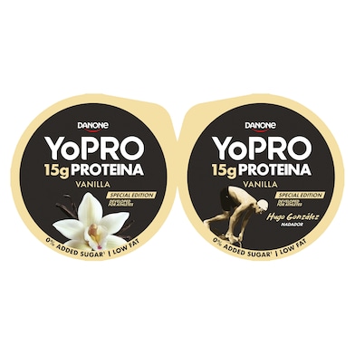 Postre sabor vainilla desnatado enriquecido con proteínas Yopro pack 2 x 160 g-0