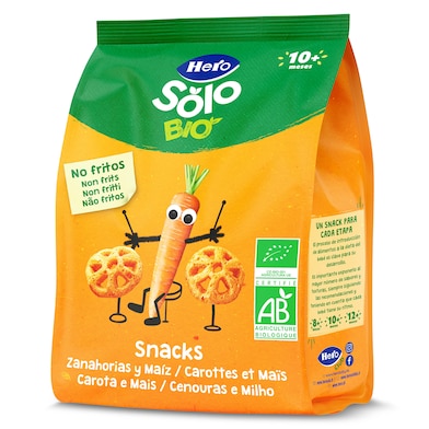 Snack infantil de zanahoria y maíz Hero 40 g-0