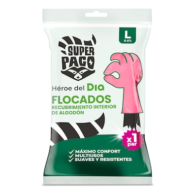 Guantes flocados talla L Dia Super Paco 2 unidades-0