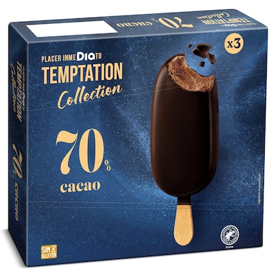 Helado bombón 70% cacao Dia Temptation 3 x 67 g-0