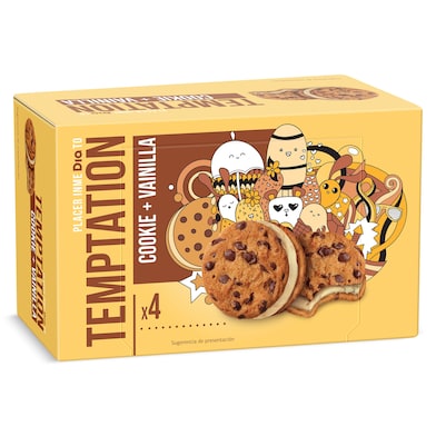 Sándwich cookie y vainilla Dia Temptation 4 x 60 g-0
