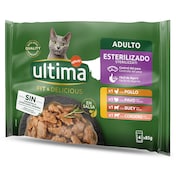 Alimento para gatos esterilizados con carne Ultima 340 g