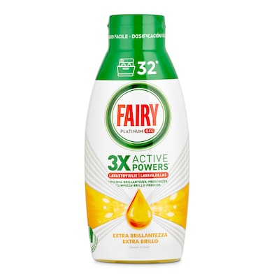 Lavavajillas máquina gel limón Fairy botella 32 lavados 650 ml-0