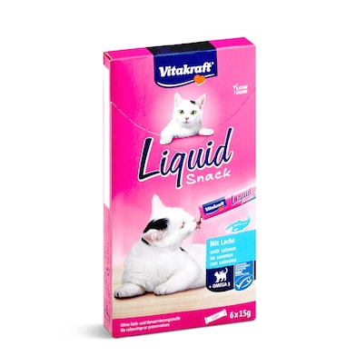Snack líquido para gatos con salmón Vitakraft 90 g-0