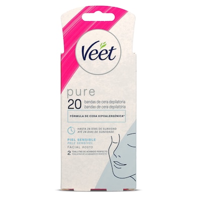 Bandas de cera faciales Veet 20 unidades-0