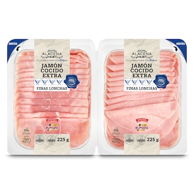 Jamón cocido extra Dia Nuestra Alacena 2 x 225 g-0
