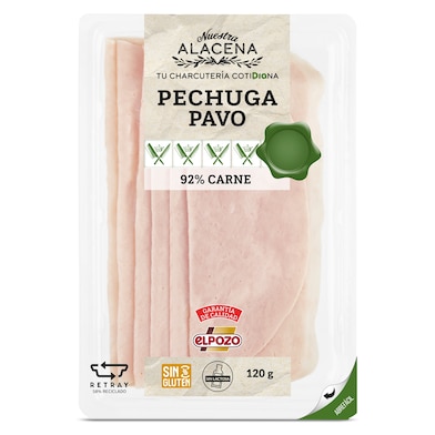 Pechuga de pavo 92% Dia Nuestra Alacena 120 g-0