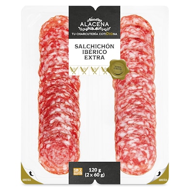 Salchichón ibérico extra Dia Nuestra Alacena 2 x 60 g-0