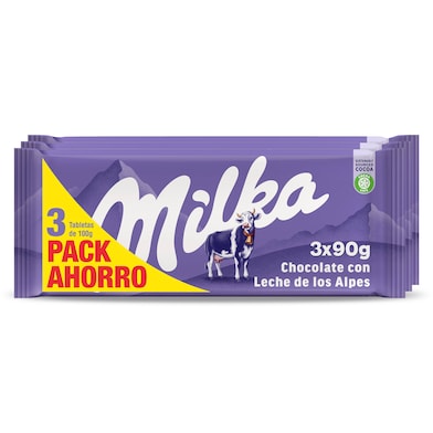Chocolate con leche Milka 3 x 90 g-0