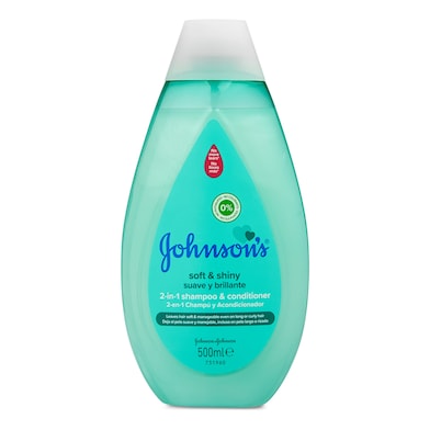 Champú y acondicionador dos en uno suave y brillante Johnsons baby 500 ml-0