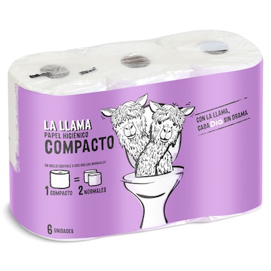 Papel higiénico doble rollo Dia La Llama 6 unidades-0