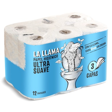 Papel higiénico suave 3 capas Dia La Llama 12 unidades-0