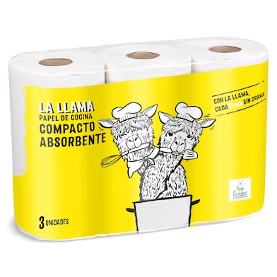 Papel de cocina absorbente Dia La Llama 3 unidades-0