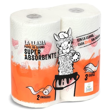 Papel de cocina super absorbente Dia La Llama 2 unidades-0