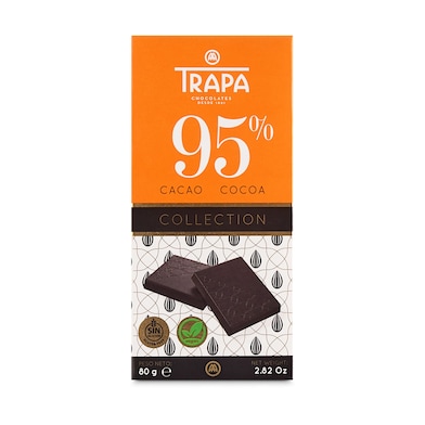Chocolate negro 95% cacao Trapa 80 g-0