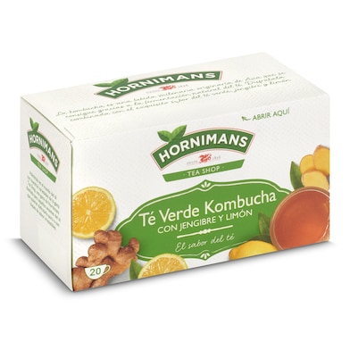 Té verde kombucha con jengibre y limón Hornimans 20 unidades-0