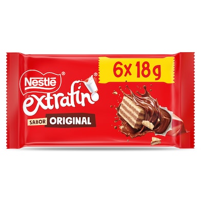 Barritas de galleta y chocolate con leche Nestlé Extrafino pack 108 g-0