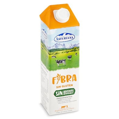 Leche semidesnatada fibra Asturiana 1 L-0