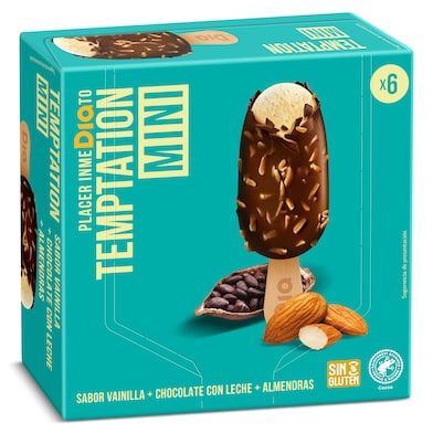 Helado mini bombón almendrado Dia Temptation 6 x 36 g-0