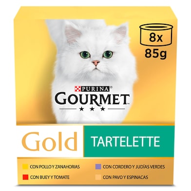 Alimento para gatos tartalette Gourmet 8 x 85 g-0