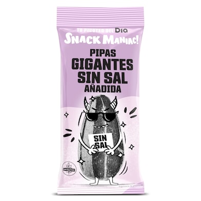 Pipas gigantes sin sal Dia Snack Maniac 125 g-0