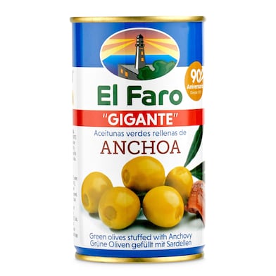 Aceitunas rellenas de anchoa El faro 150 g-0