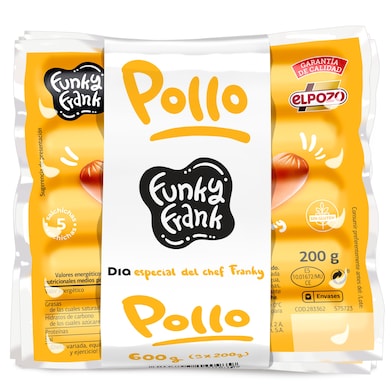 Salchichas Viena de pollo Dia Funky Frank 3 x 200 g-0 Salchichas Viena de pollo Dia Funky Frank 3 x 200 g-0