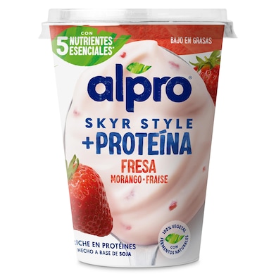 Postre de soja fresa tipo skyr alto en proteína Alpro 400 g-0