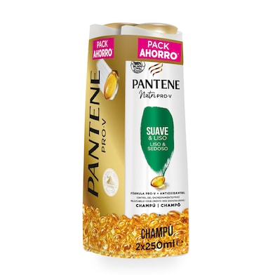 Champú suave y liso pack Pantene 2 x 250 ml-0