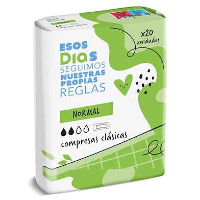 Compresas clásicas normal sin alas Esos Dias 20 unidades-0