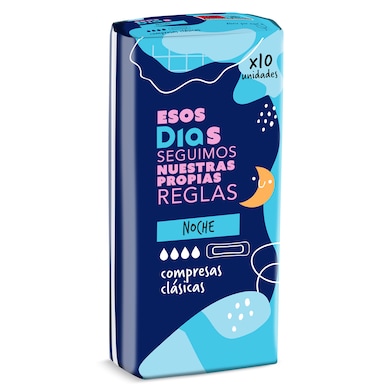Compresas clásicas noche sin alas Esos Dias 10 unidades-0