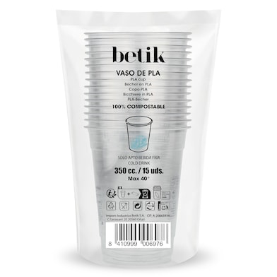 Vasos desechables 350 ml Betik 15 unidades-0