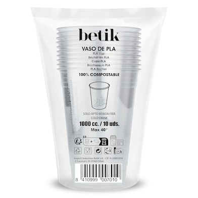 Vasos desechables 1 L Betik 10 unidades-0