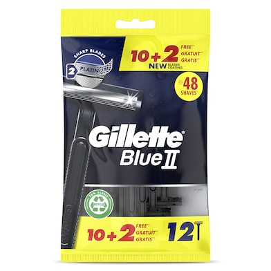 Maquinilla de afeitar 2 hojas Gillette Blue II 12 unidades-0