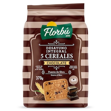 Galletas integrales con 5 cereales y chocolate Florbu 370 g-0