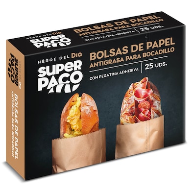 Bolsas de papel para bocadillo Dia Super Paco caja 25 unidades-0