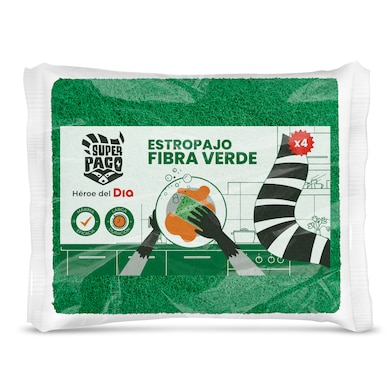 Estropajo de fibra verde Dia Super Paco 4 unidades-0