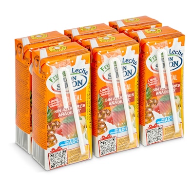 Bebida de fruta y leche tropical Don Simón pack 6 x 200 ml-0
